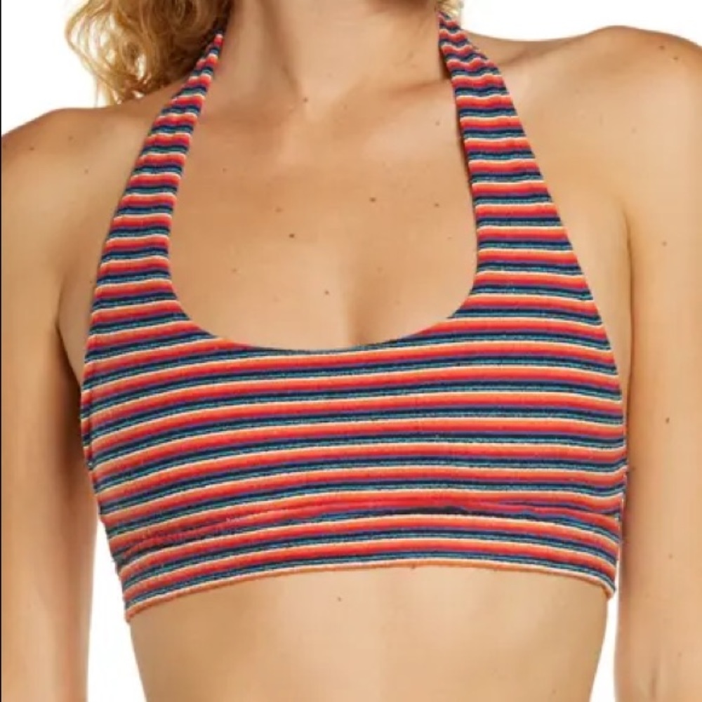 NWT FRANKIES BIKINIS phoebe top / sunset stripe